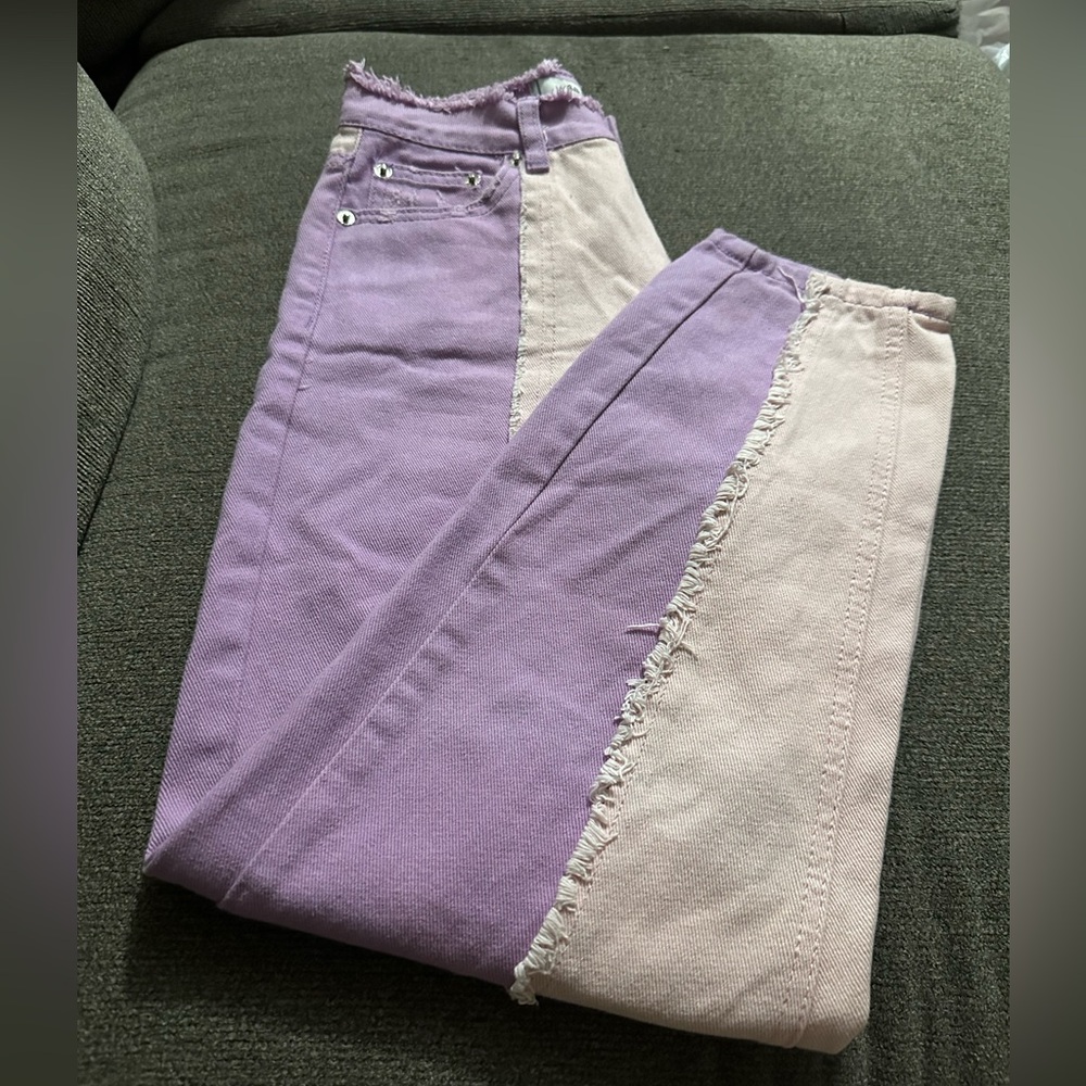 Adika mom jeans pink& purple size xsmall EUC - Picture 2 of 6